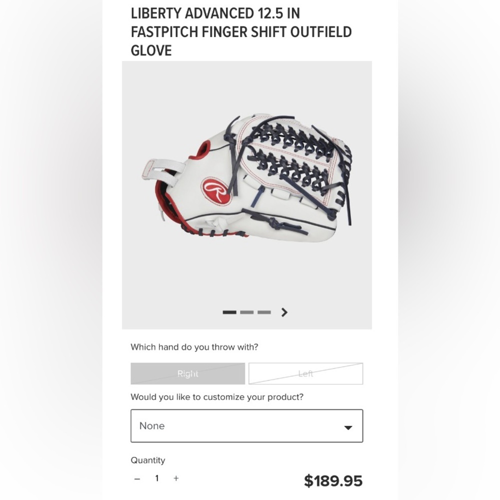 Rawlings RLA125FS-15WNS Liberty Advanced Fastpitch Softball Glove Bundle - Picture 12 of 15